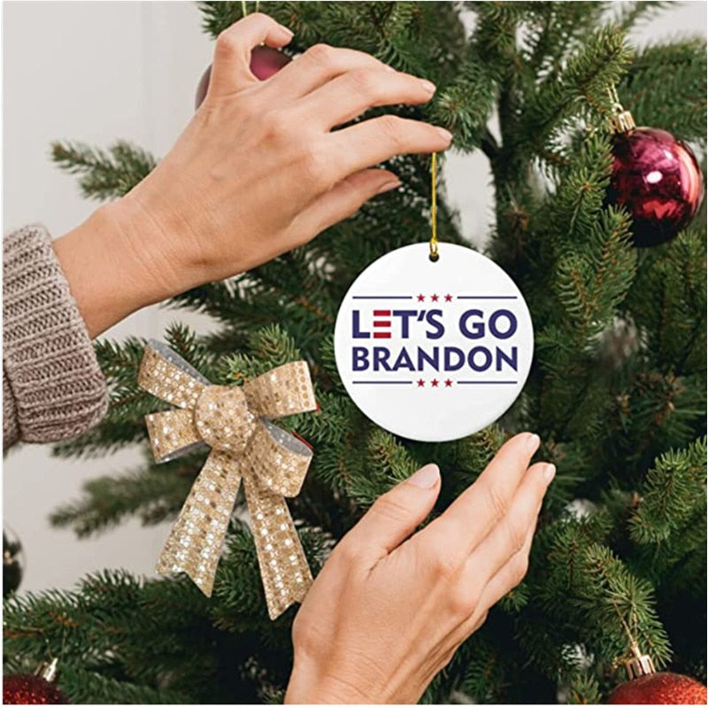 Let's Go Brandon Xmas Ornament